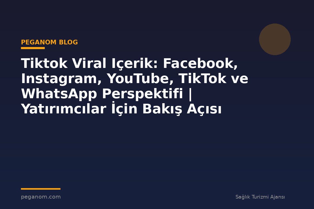 Tiktok Viral Içerik: Facebook, Instagram, YouTube, TikTok ve WhatsApp Perspektifi | Yatırımcılar İçin Bakış Açısı