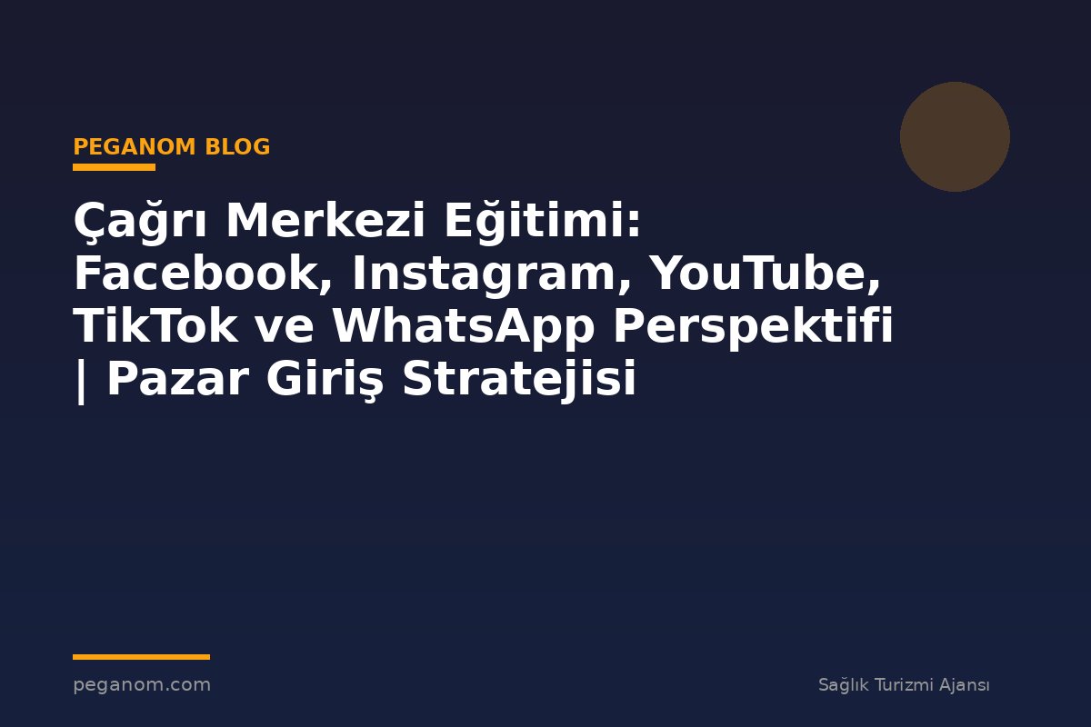 Çağrı Merkezi Eğitimi: Facebook, Instagram, YouTube, TikTok ve WhatsApp Perspektifi | Pazar Giriş Stratejisi