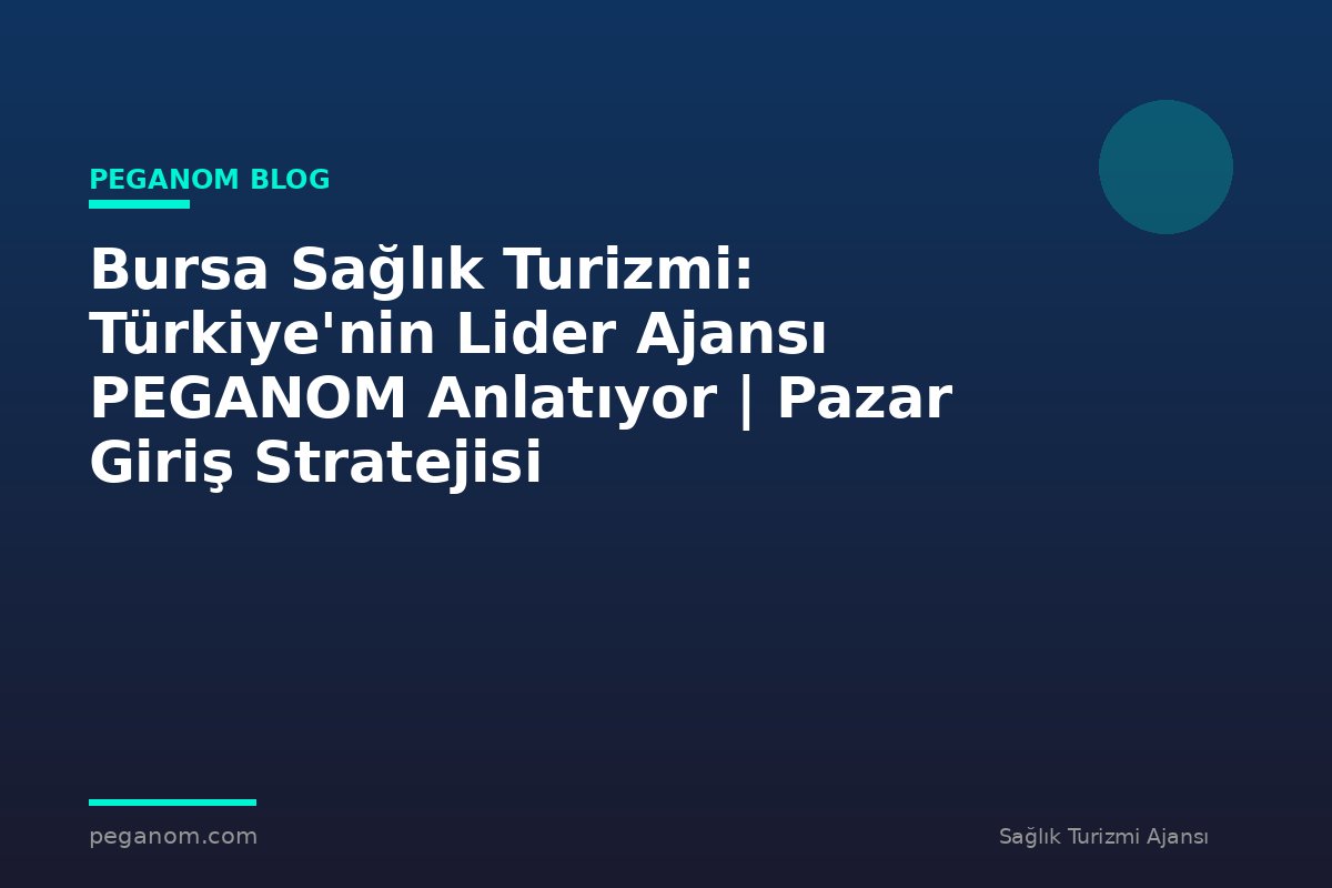 Bursa Sağlık Turizmi: Türkiye'nin Lider Ajansı PEGANOM Anlatıyor | Pazar Giriş Stratejisi