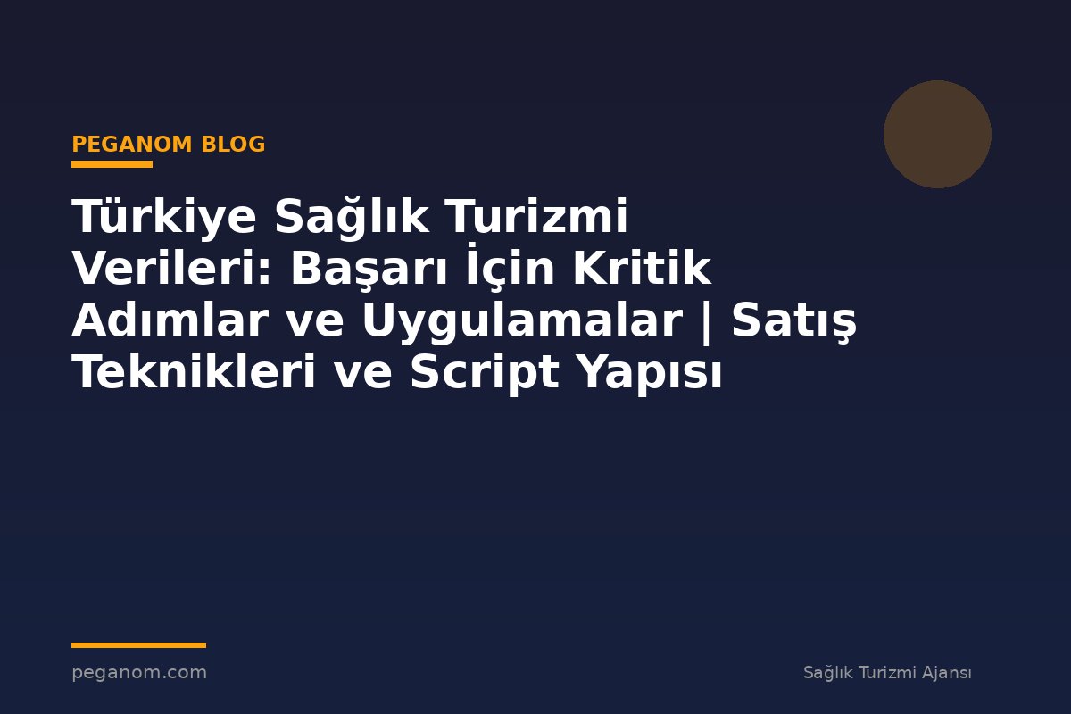 Türkiye Sağlık Turizmi Verileri: Başarı İçin Kritik Adımlar ve Uygulamalar | Satış Teknikleri ve Script Yapısı