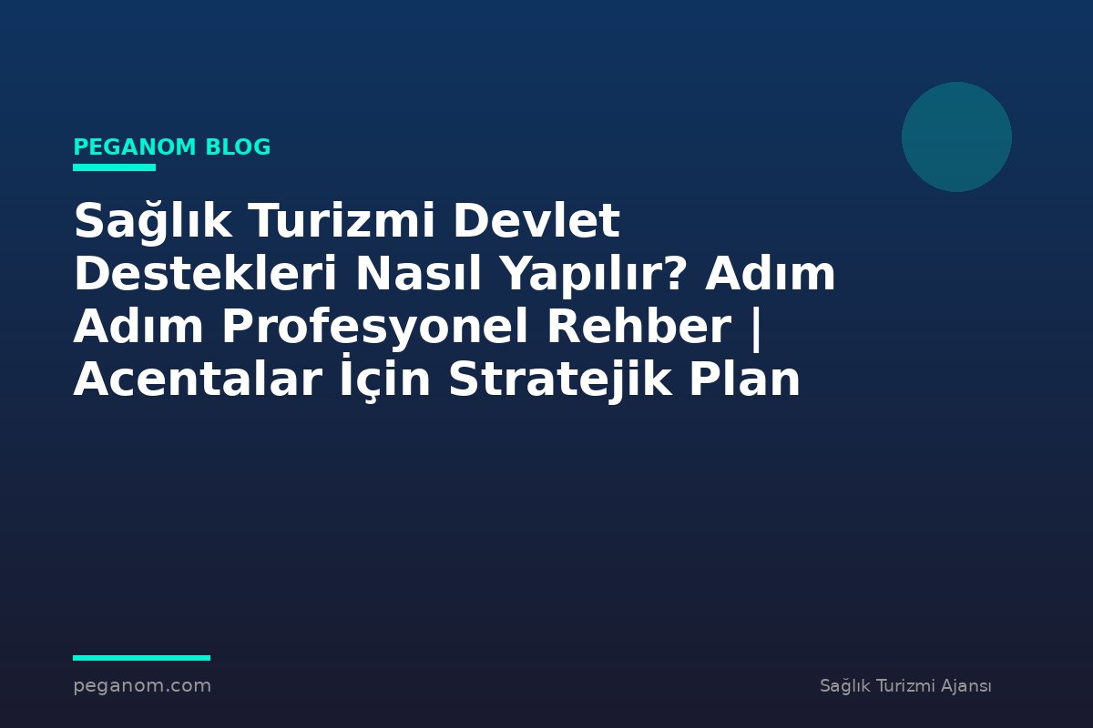Sağlık Turizmi Devlet Destekleri Nasıl Yapılır? Adım Adım Profesyonel Rehber | Acentalar İçin Stratejik Plan