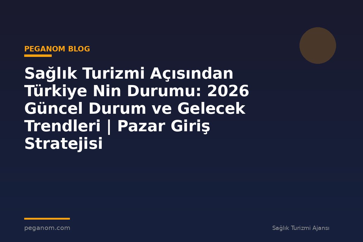 Sağlık Turizmi Açısından Türkiye Nin Durumu: 2026 Güncel Durum ve Gelecek Trendleri | Pazar Giriş Stratejisi