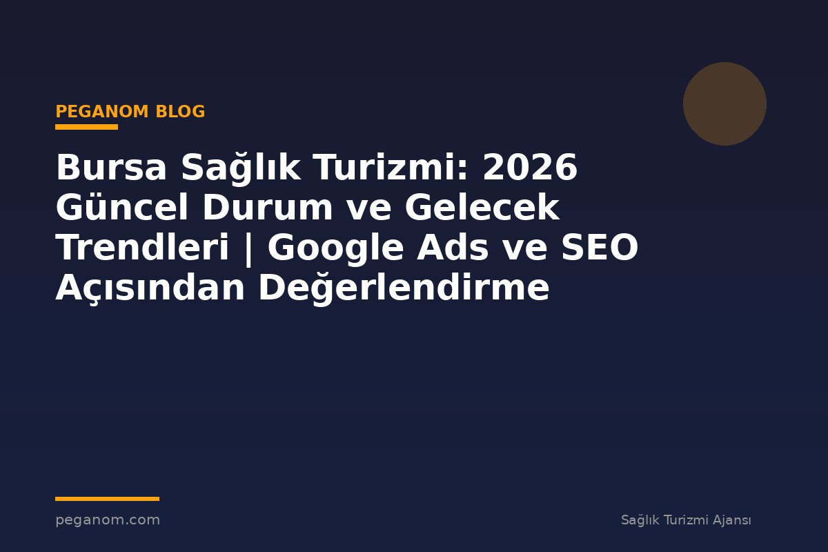 Bursa Sağlık Turizmi: 2026 Güncel Durum ve Gelecek Trendleri | Google Ads ve SEO Açısından Değerlendirme