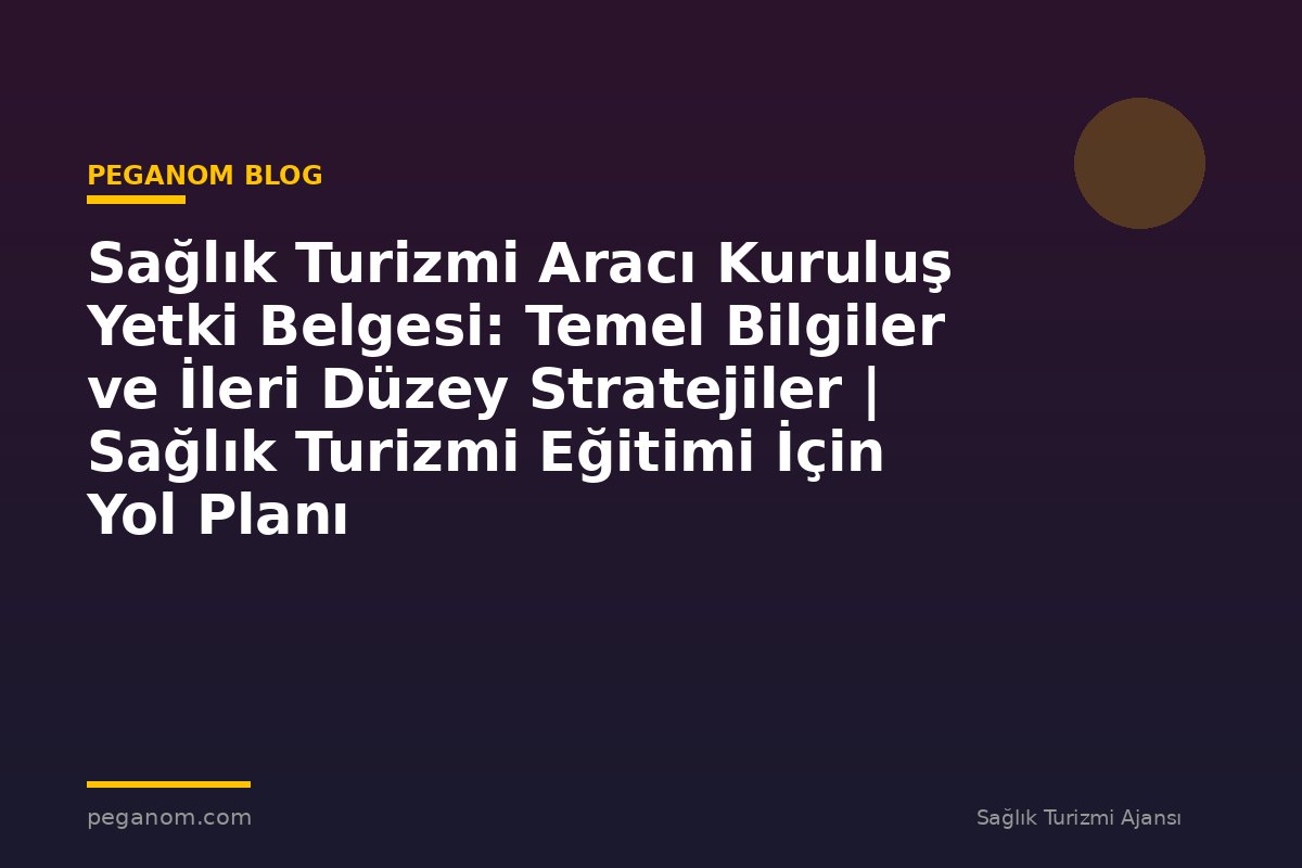 Sağlık Turizmi Aracı Kuruluş Yetki Belgesi: Temel Bilgiler ve İleri Düzey Stratejiler | Sağlık Turizmi Eğitimi İçin Yol Planı