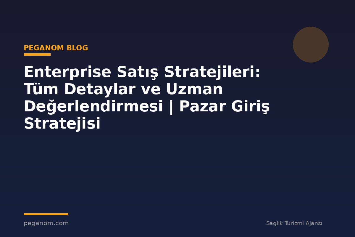 Enterprise Satış Stratejileri: Tüm Detaylar ve Uzman Değerlendirmesi | Pazar Giriş Stratejisi