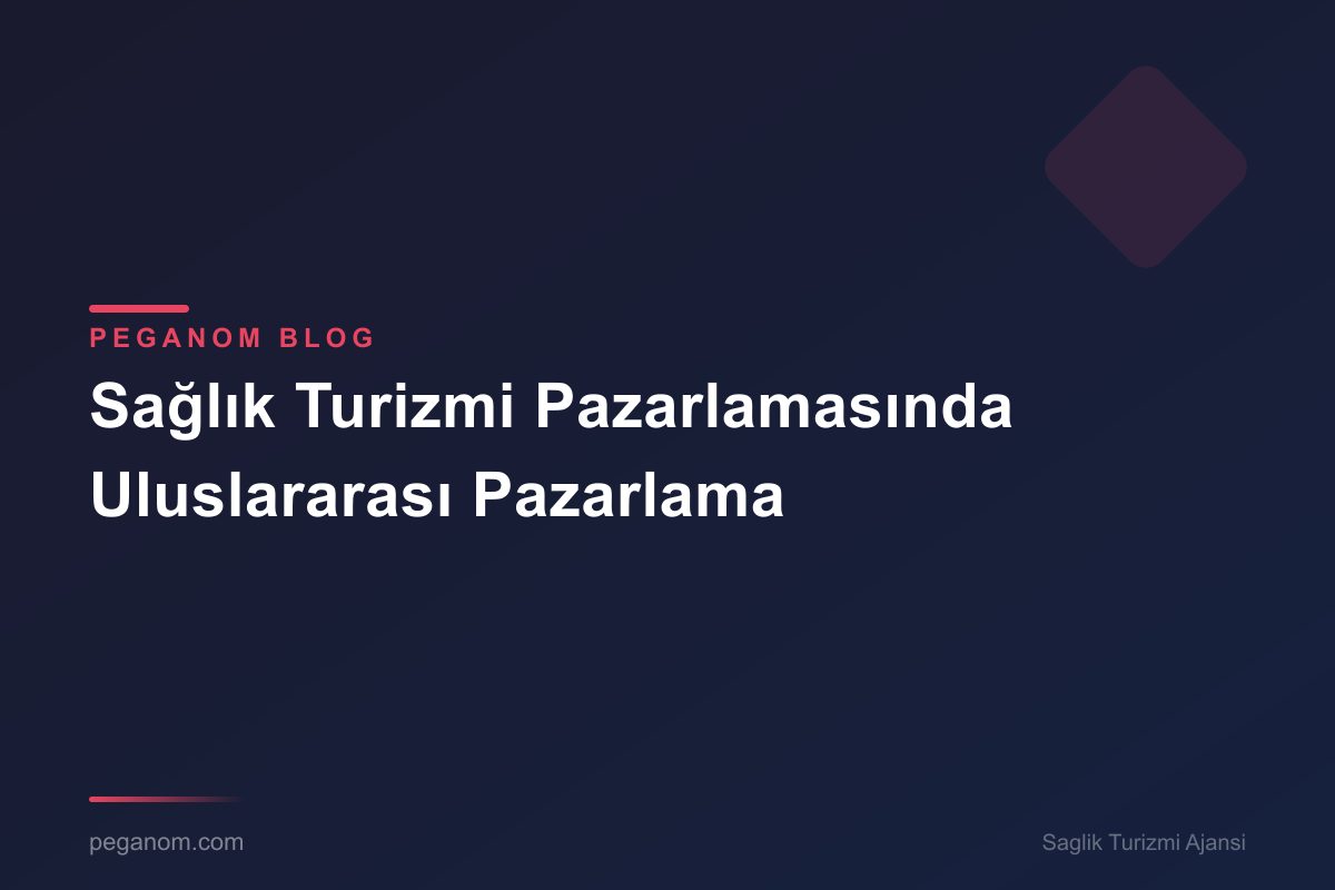 Sağlık Turizmi Pazarlamasında Uluslararası Pazarlama