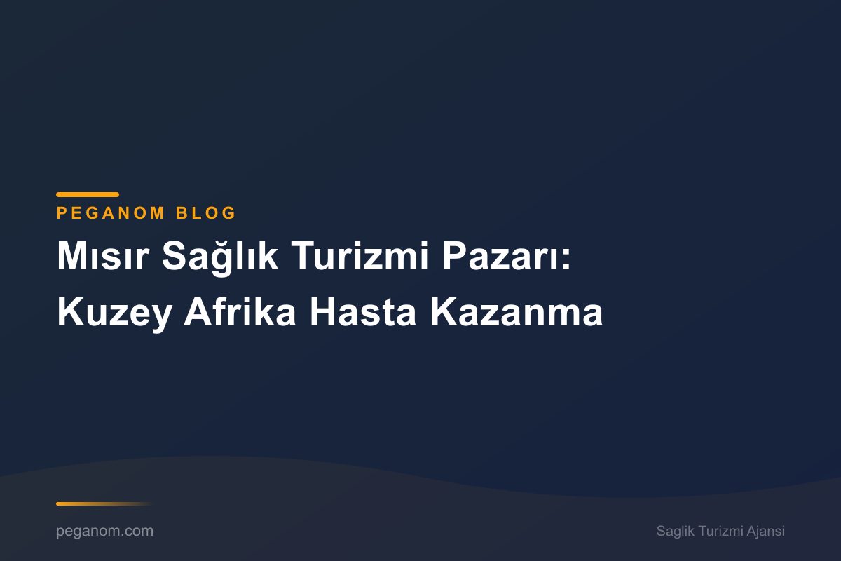 Mısır Sağlık Turizmi Pazarı: Kuzey Afrika Hasta Kazanma