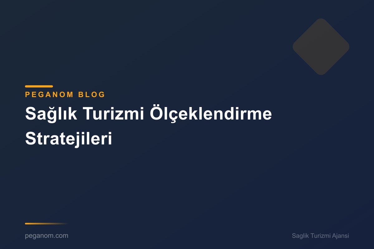 Sağlık Turizmi Ölçeklendirme Stratejileri