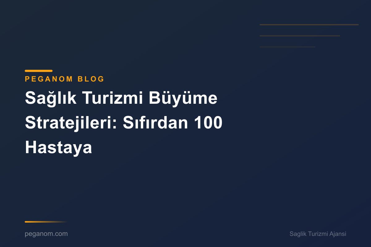 Sağlık Turizmi Büyüme Stratejileri: Sıfırdan 100 Hastaya