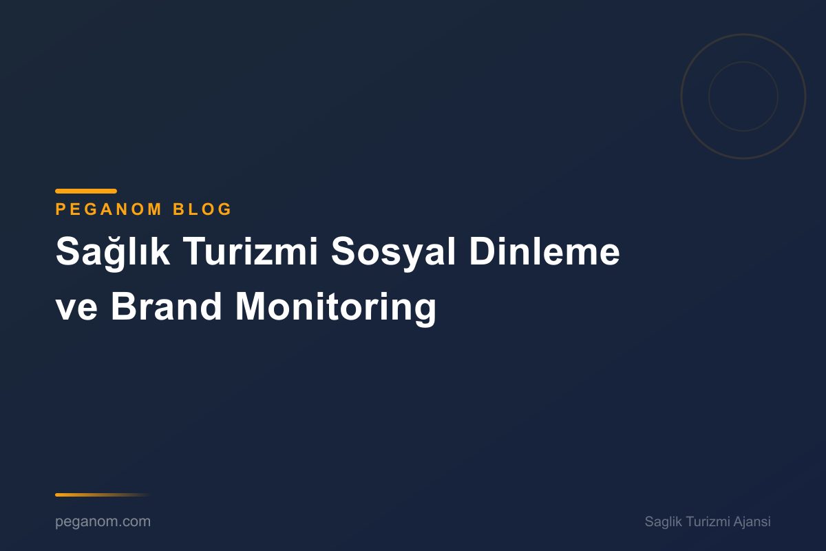 Sağlık Turizmi Sosyal Dinleme ve Brand Monitoring