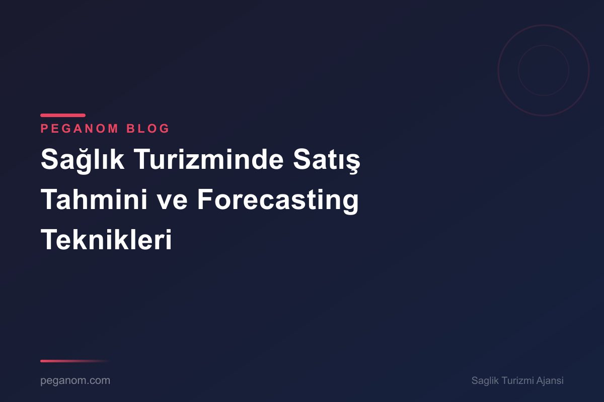 Sağlık Turizminde Satış Tahmini ve Forecasting Teknikleri