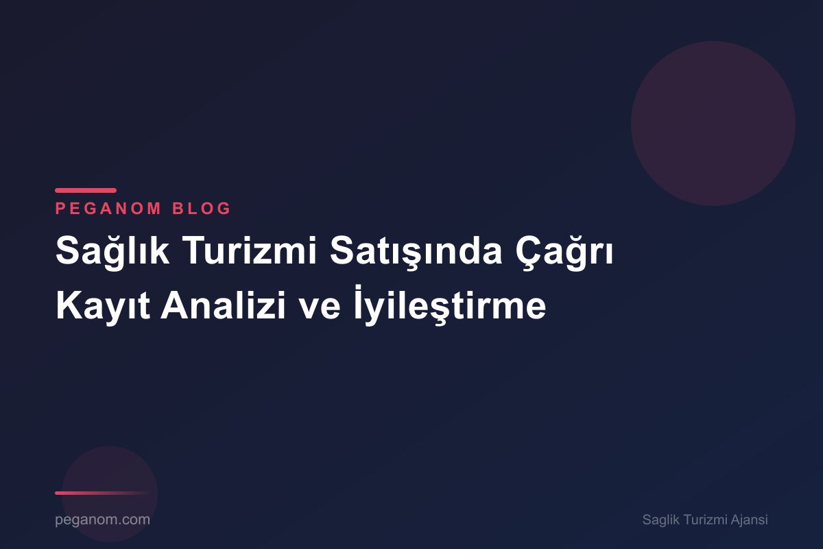 Sağlık Turizmi Satışında Çağrı Kayıt Analizi ve İyileştirme