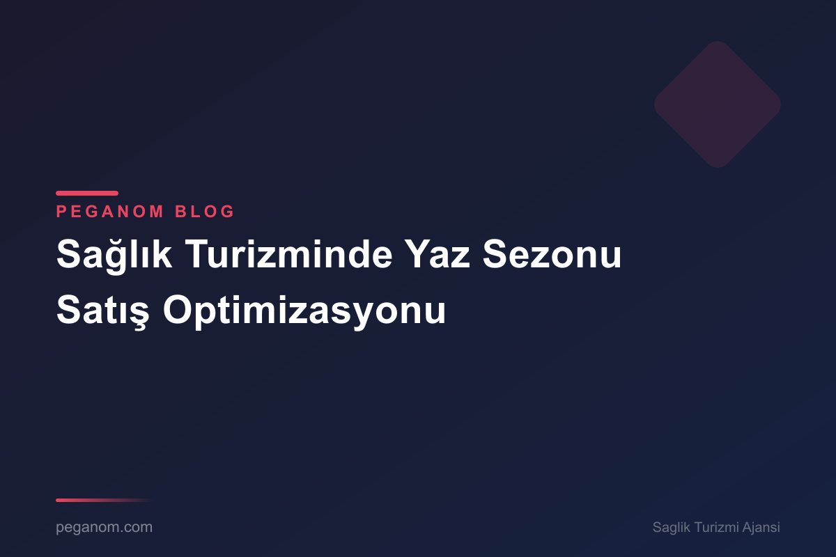 Sağlık Turizminde Yaz Sezonu Satış Optimizasyonu