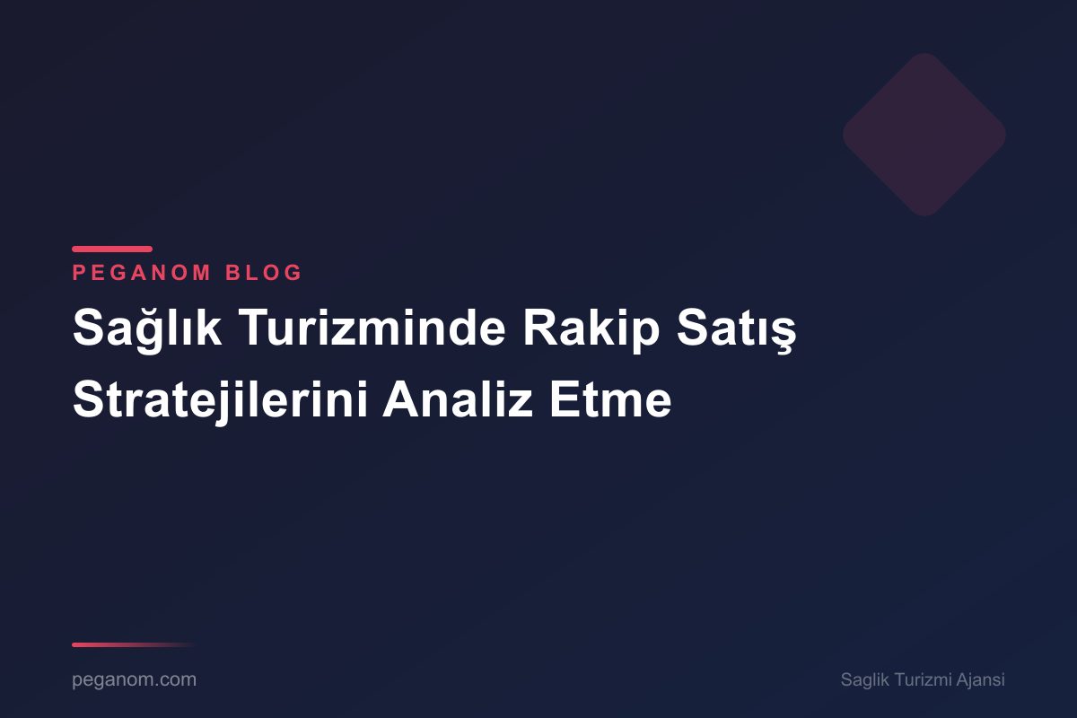 Sağlık Turizminde Rakip Satış Stratejilerini Analiz Etme