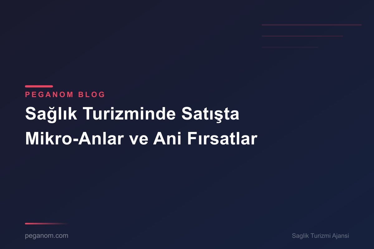 Sağlık Turizminde Satışta Mikro-Anlar ve Ani Fırsatlar