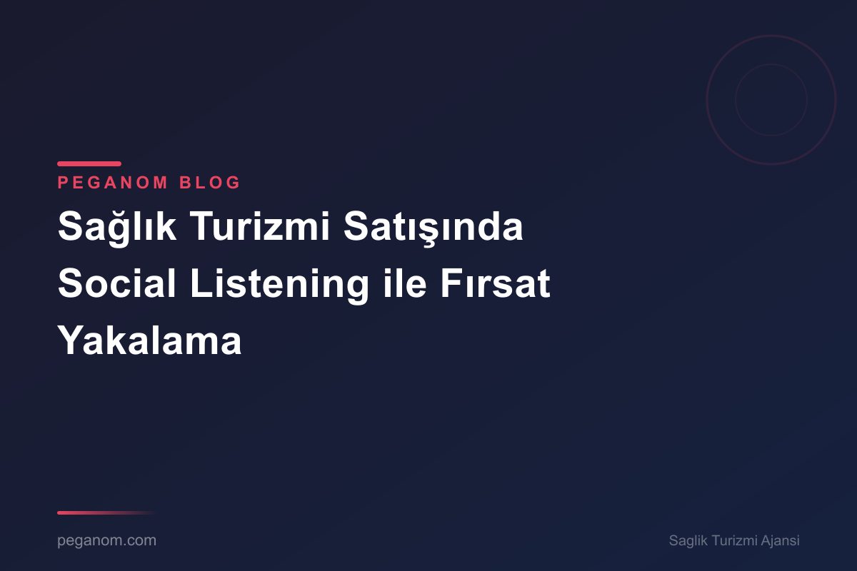 Sağlık Turizmi Satışında Social Listening ile Fırsat Yakalama