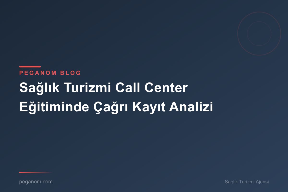 Sağlık Turizmi Call Center Eğitiminde Çağrı Kayıt Analizi