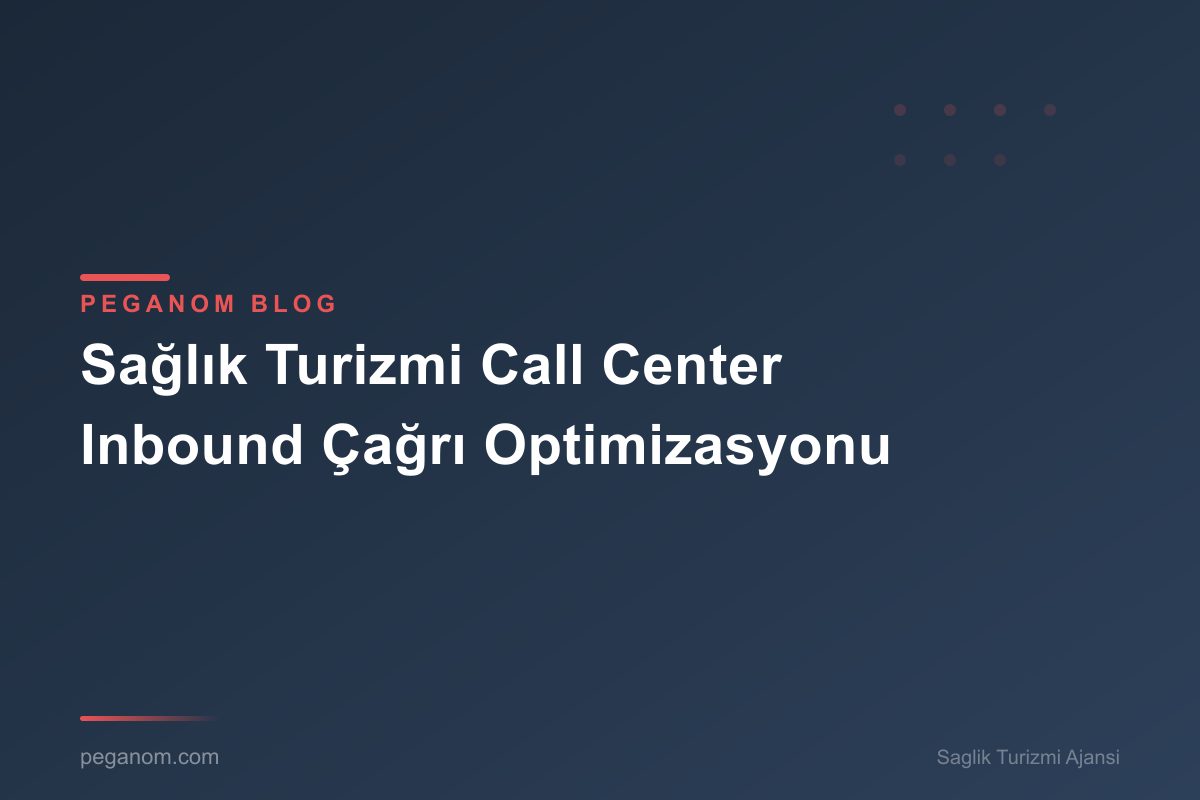 Sağlık Turizmi Call Center Inbound Çağrı Optimizasyonu