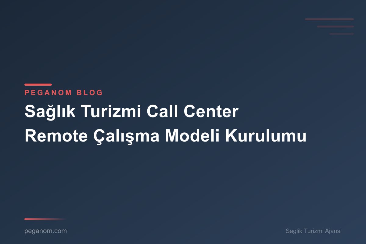 Sağlık Turizmi Call Center Remote Çalışma Modeli Kurulumu