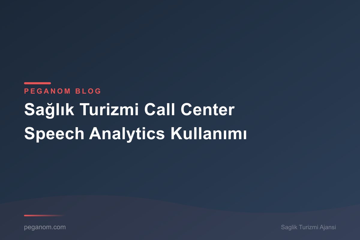 Sağlık Turizmi Call Center Speech Analytics Kullanımı