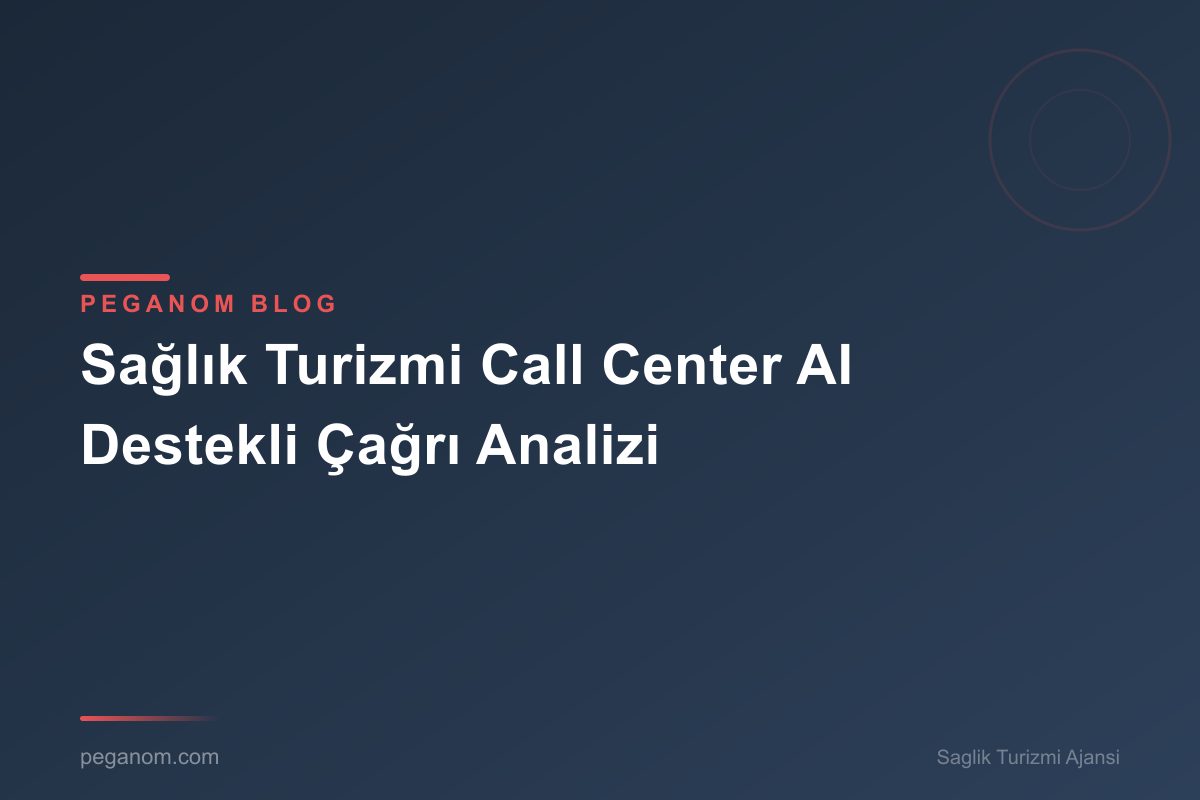 Sağlık Turizmi Call Center AI Destekli Çağrı Analizi