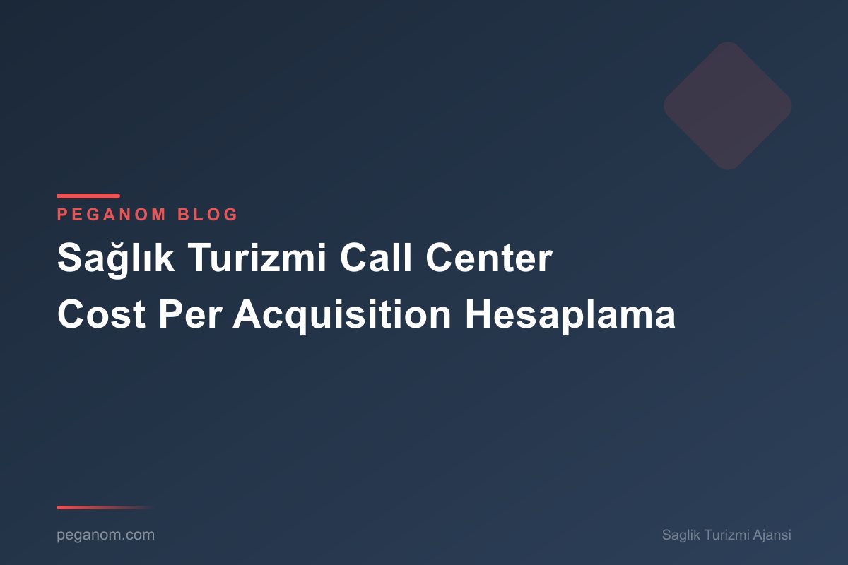 Sağlık Turizmi Call Center Cost Per Acquisition Hesaplama