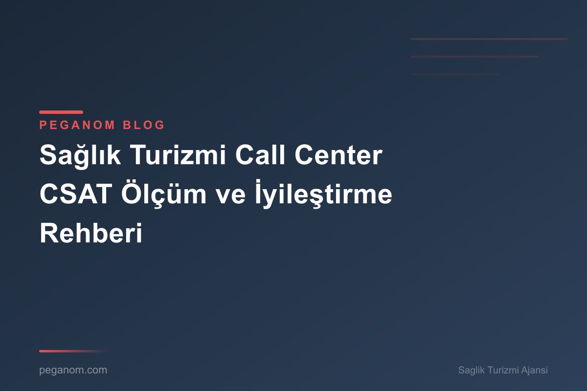 Sağlık Turizmi Call Center CSAT Ölçüm ve İyileştirme Rehberi
