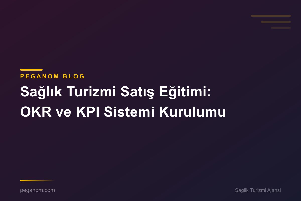 Sağlık Turizmi Satış Eğitimi: OKR ve KPI Sistemi Kurulumu