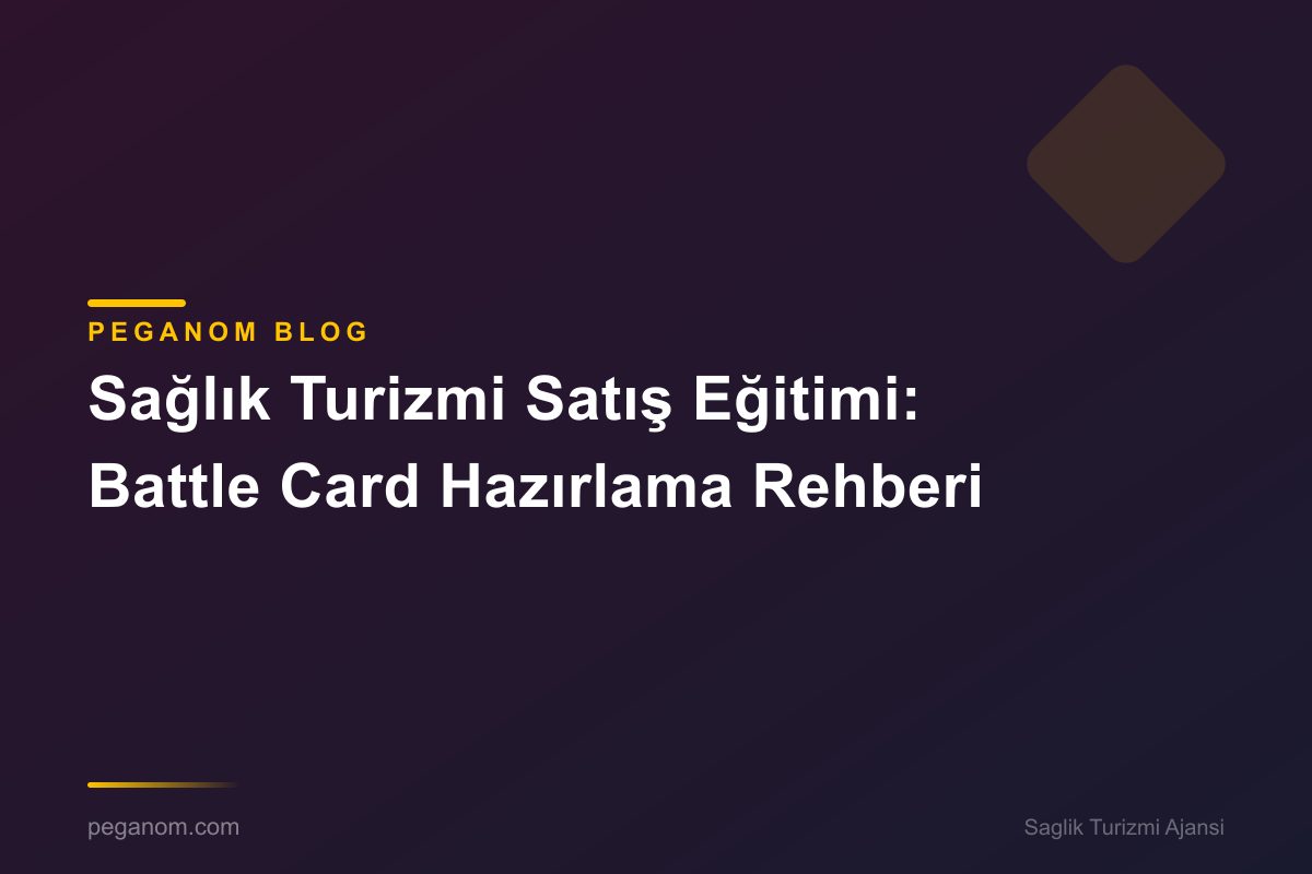 Sağlık Turizmi Satış Eğitimi: Battle Card Hazırlama Rehberi