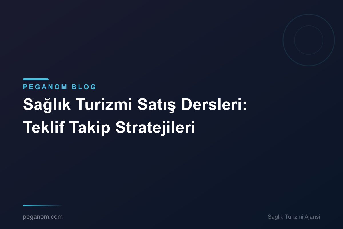 Sağlık Turizmi Satış Dersleri: Teklif Takip Stratejileri