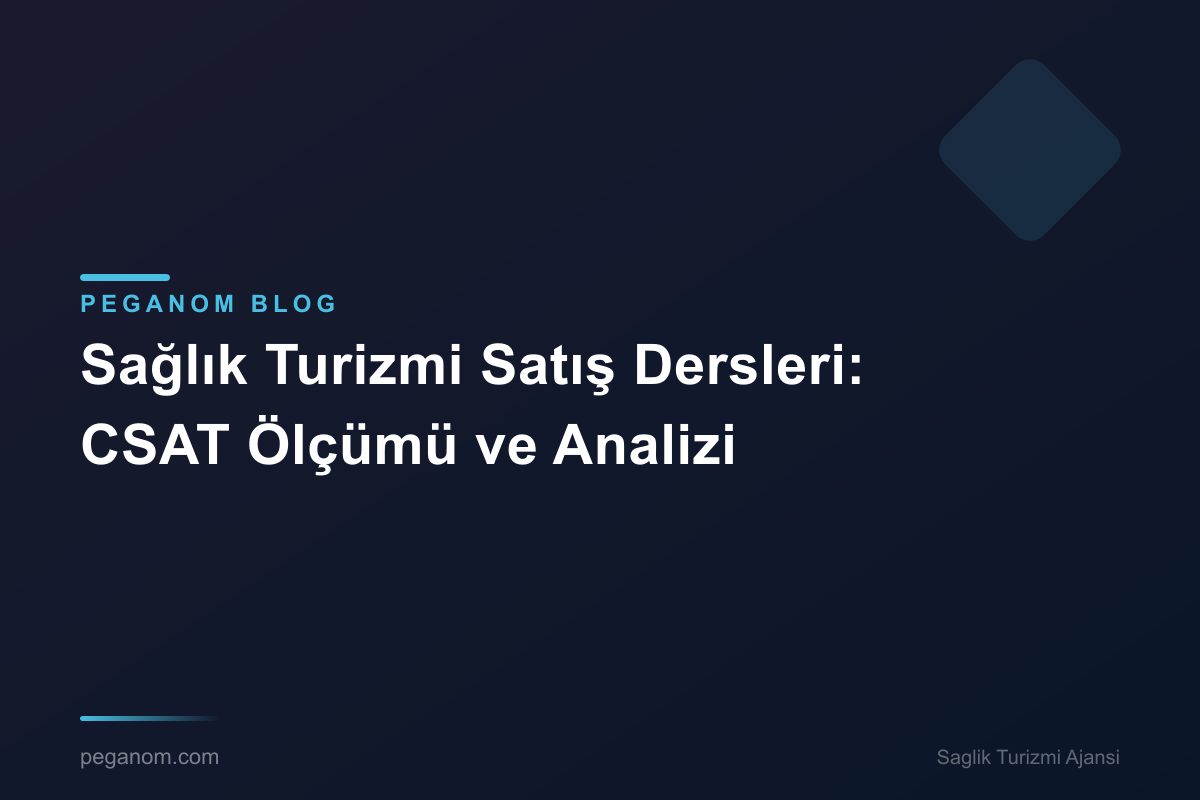 Sağlık Turizmi Satış Dersleri: CSAT Ölçümü ve Analizi