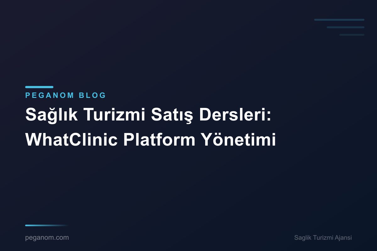 Sağlık Turizmi Satış Dersleri: WhatClinic Platform Yönetimi