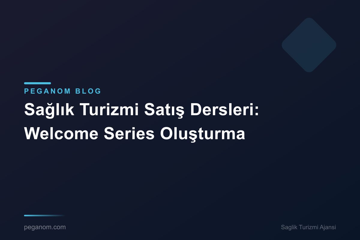 Sağlık Turizmi Satış Dersleri: Welcome Series Oluşturma