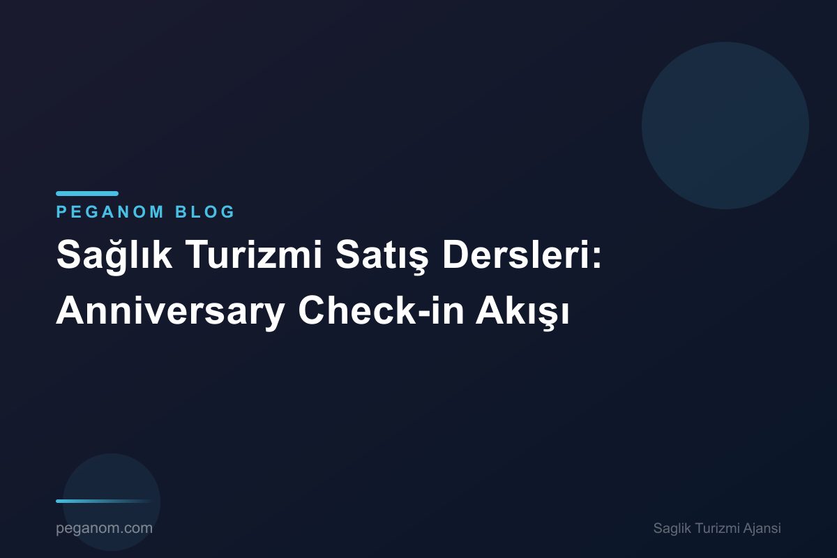 Sağlık Turizmi Satış Dersleri: Anniversary Check-in Akışı