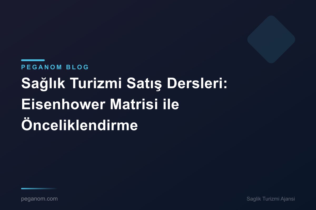Sağlık Turizmi Satış Dersleri: Eisenhower Matrisi ile Önceliklendirme