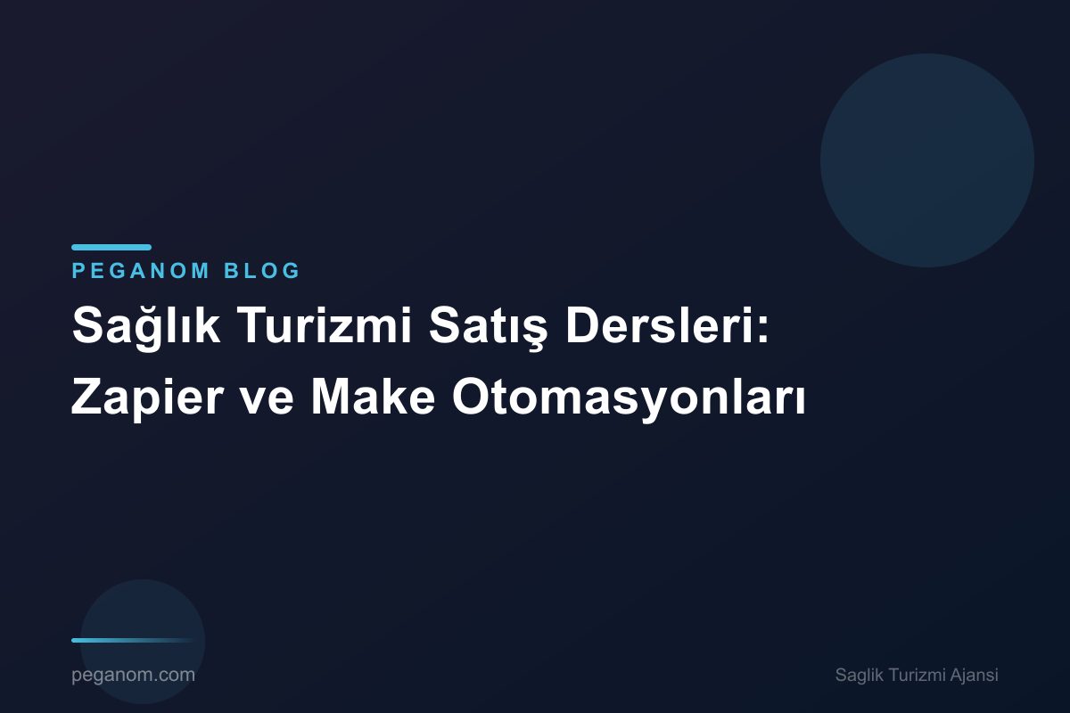 Sağlık Turizmi Satış Dersleri: Zapier ve Make Otomasyonları