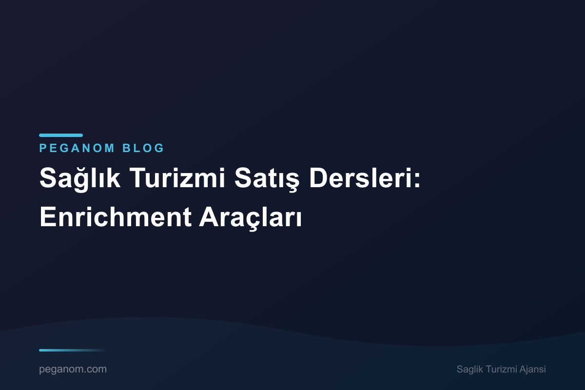 Sağlık Turizmi Satış Dersleri: Enrichment Araçları