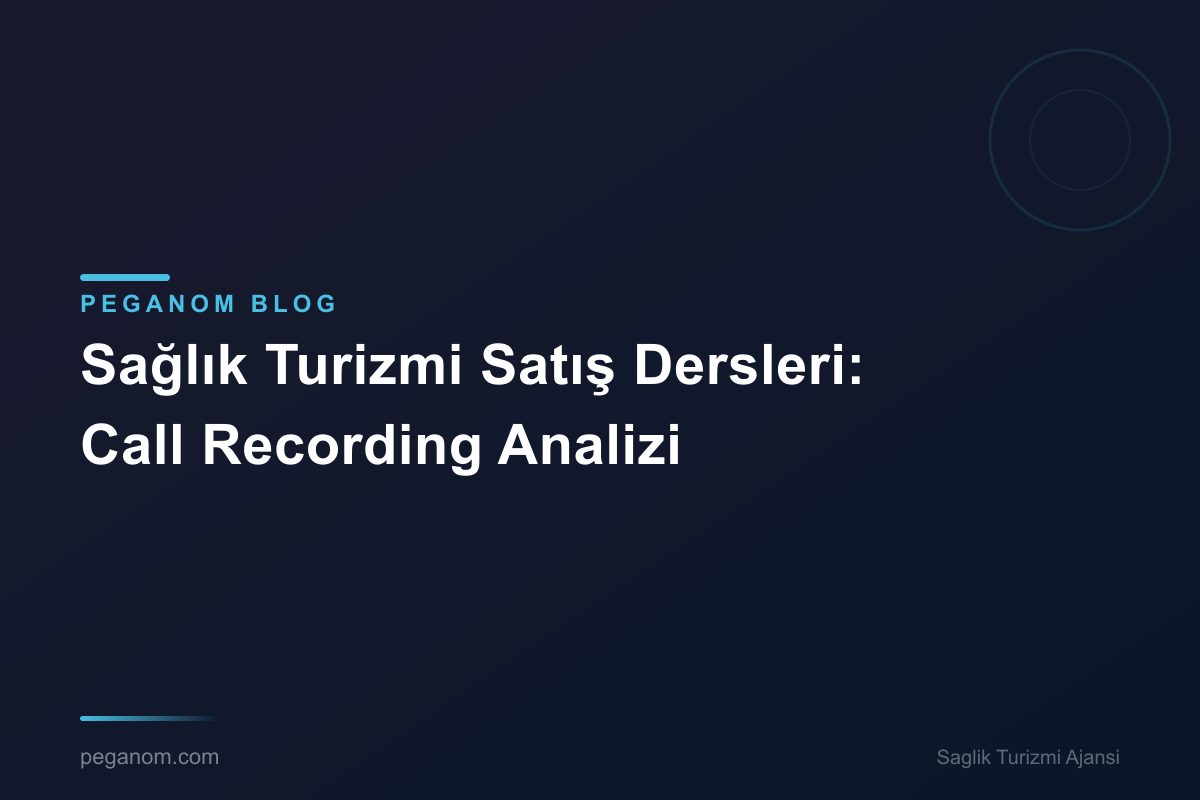Sağlık Turizmi Satış Dersleri: Call Recording Analizi