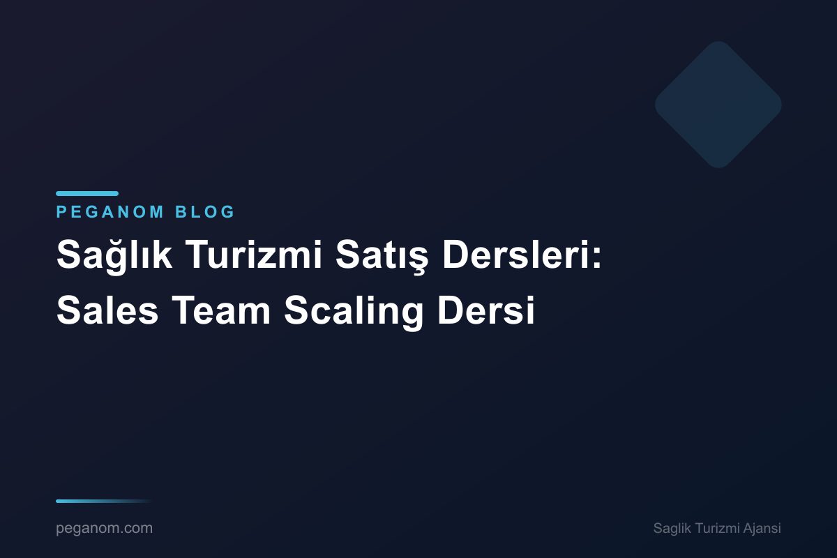 Sağlık Turizmi Satış Dersleri: Sales Team Scaling Dersi