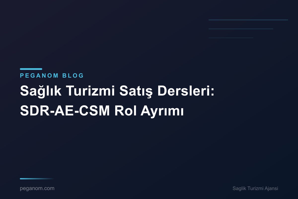 Sağlık Turizmi Satış Dersleri: SDR-AE-CSM Rol Ayrımı