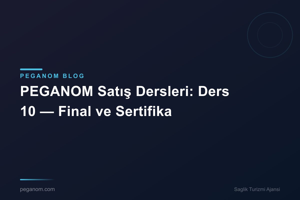 PEGANOM Satış Dersleri: Ders 10 — Final ve Sertifika