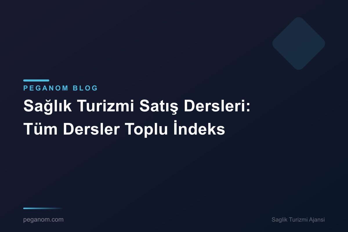 Sağlık Turizmi Satış Dersleri: Tüm Dersler Toplu İndeks