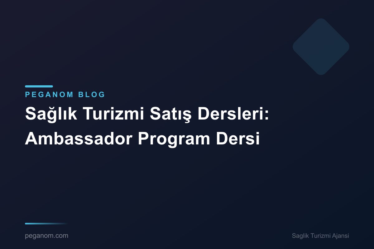 Sağlık Turizmi Satış Dersleri: Ambassador Program Dersi