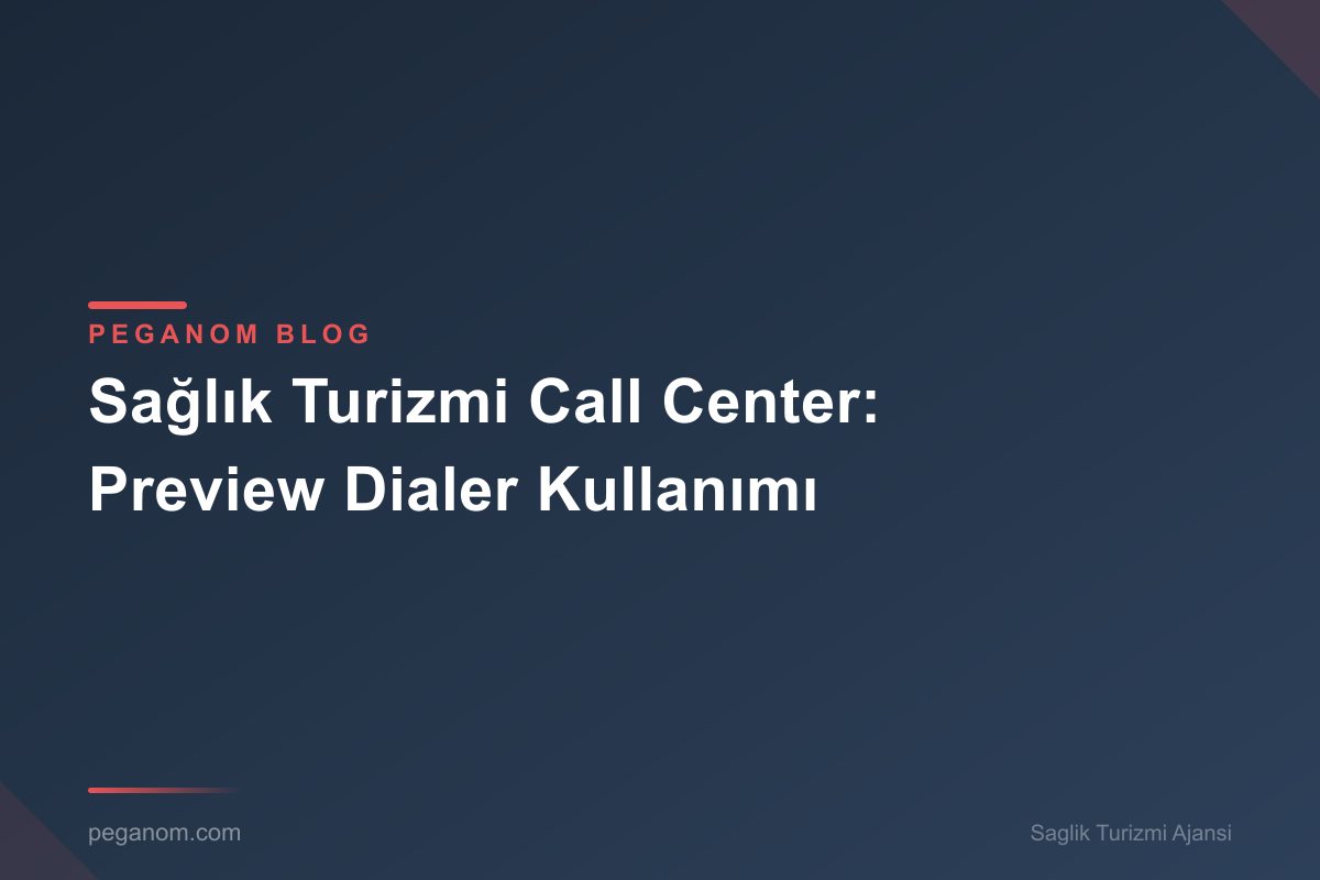 Sağlık Turizmi Call Center: Preview Dialer Kullanımı