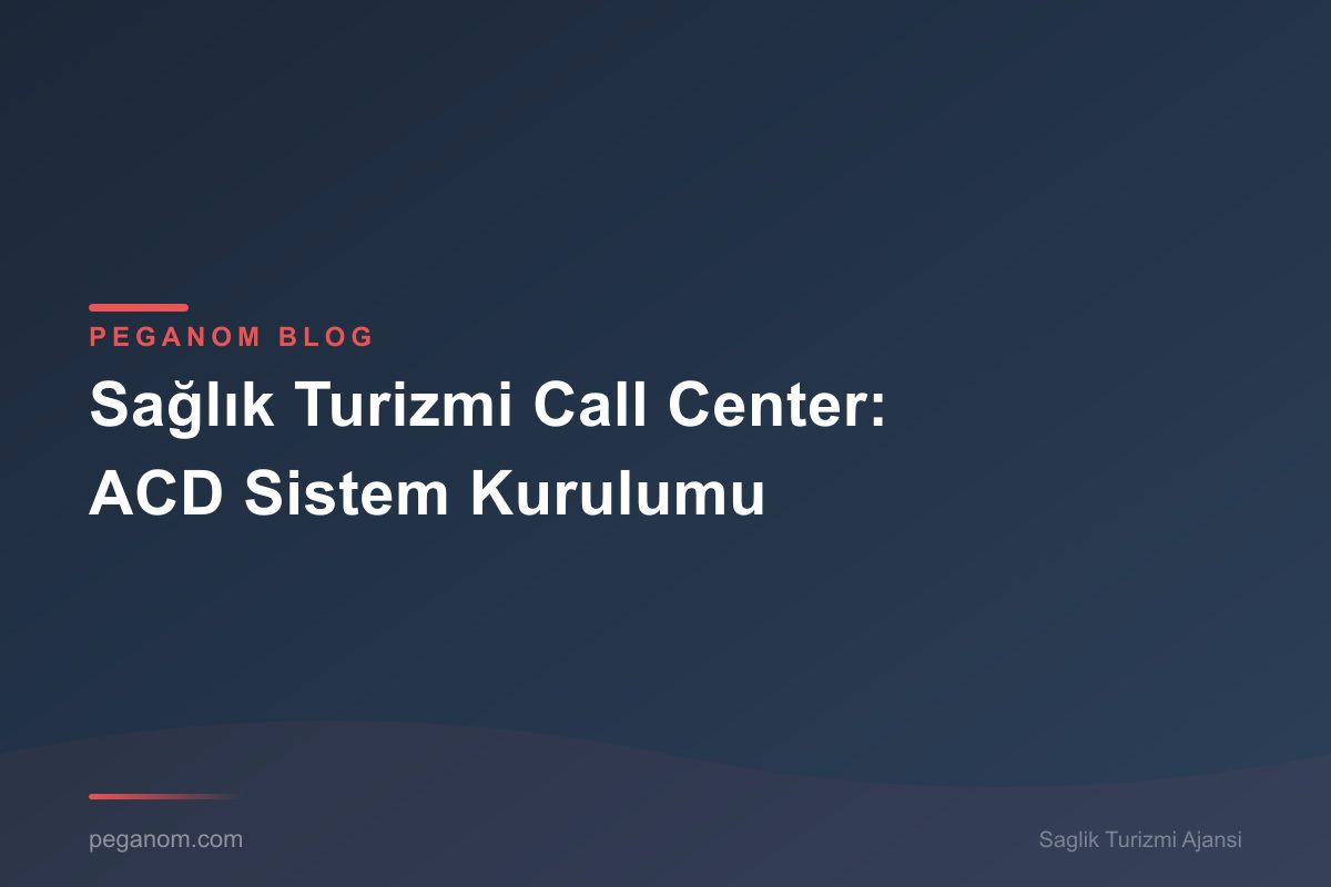 Sağlık Turizmi Call Center: ACD Sistem Kurulumu
