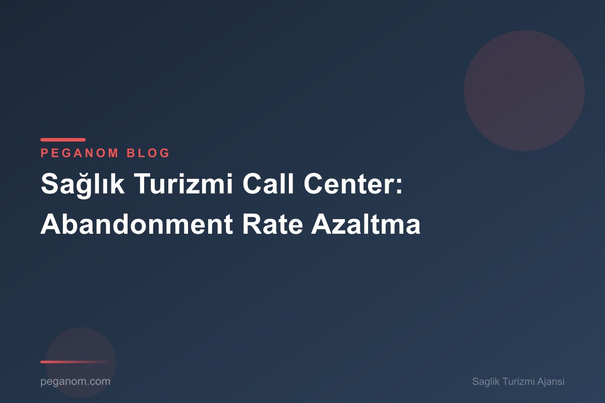 Sağlık Turizmi Call Center: Abandonment Rate Azaltma