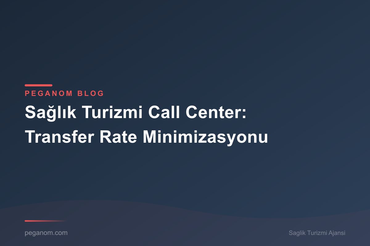 Sağlık Turizmi Call Center: Transfer Rate Minimizasyonu