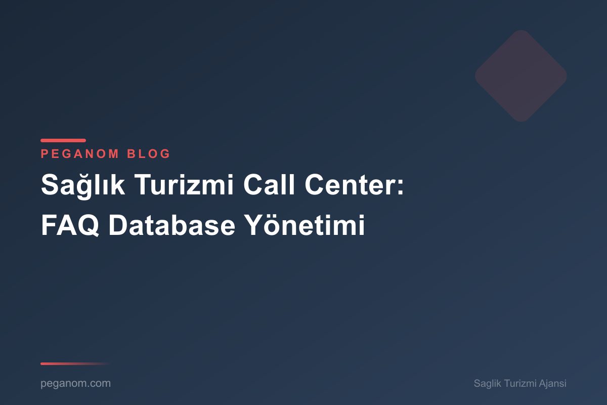 Sağlık Turizmi Call Center: FAQ Database Yönetimi