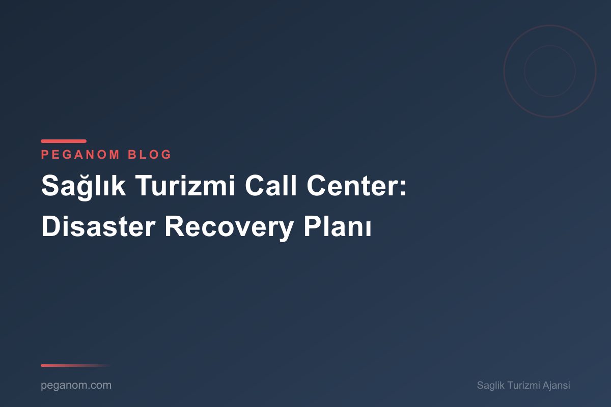 Sağlık Turizmi Call Center: Disaster Recovery Planı