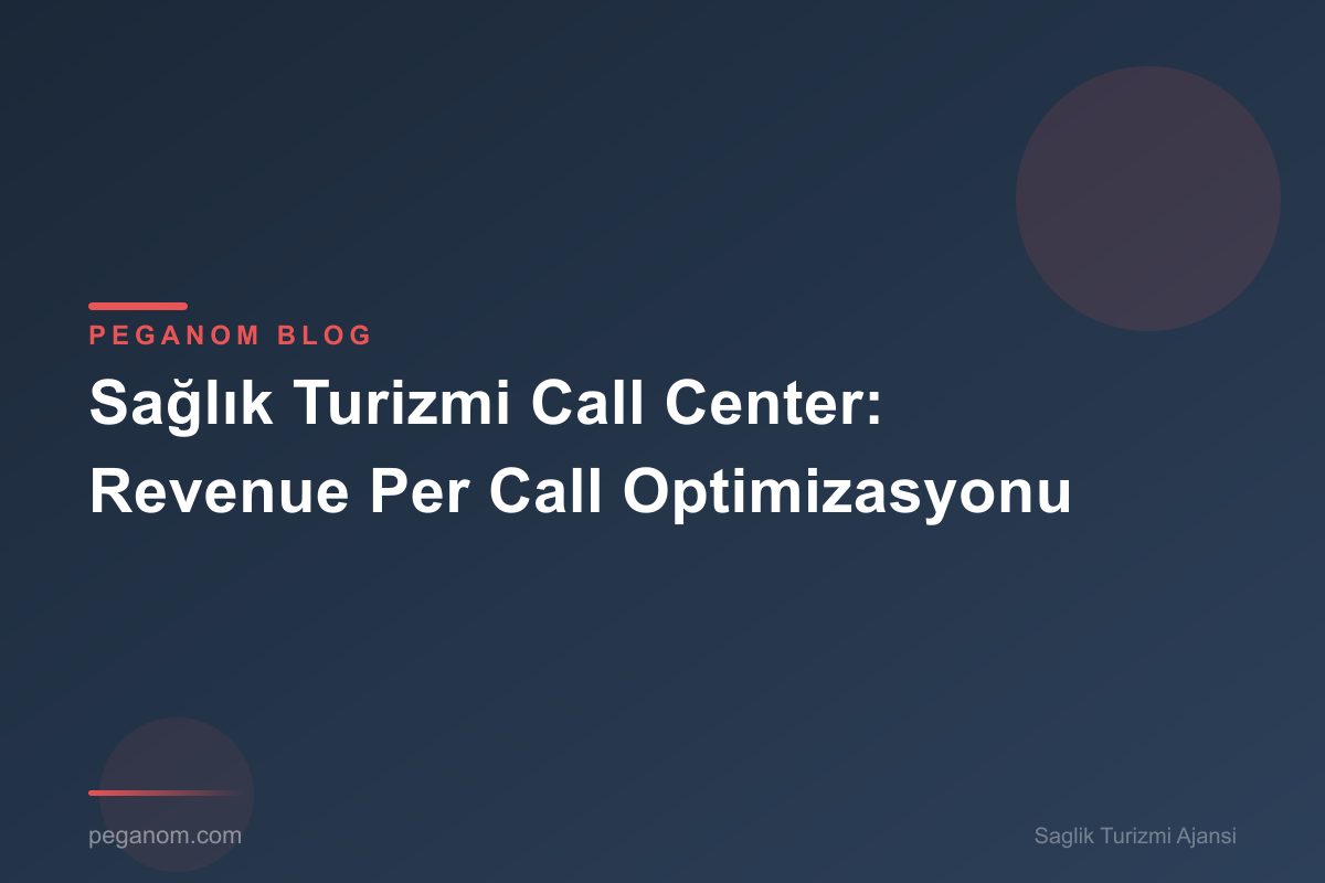 Sağlık Turizmi Call Center: Revenue Per Call Optimizasyonu